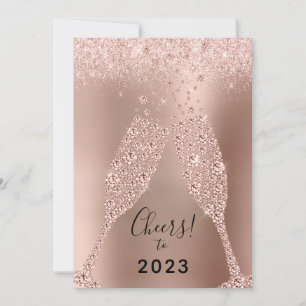 Nyår 2023 Ro Metallic Glitter Julkort