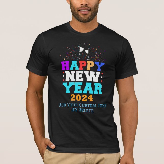 Nyår 2024: Fyrverkerier i Gott nytt år Kväll Party T Shirt (Framsida)