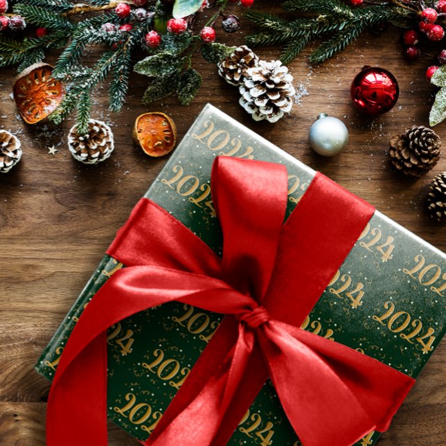 Nyår 2024 Papper för Grönt av julafton Presentpapper (Skapare uppladdad)