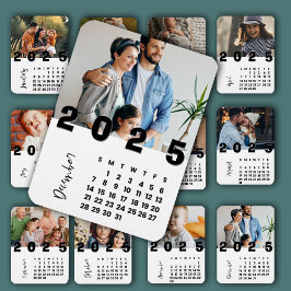 Nyår 2025 December Månadsfoto för kalenderfamiljen Magnet