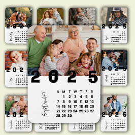 Nyår 2025: Familjefoto för kalender i september Magnet