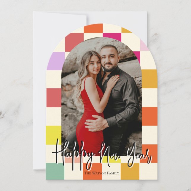 Nyår 2025 för Bright Modern Groovy, flerfärgat Inbjudningar (Framsida)