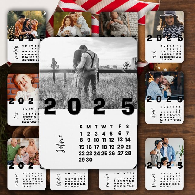 Nyår 2025: Kalenderfamiljfoto för juni Magnet (New Year 2025 June Calendar Family Photo Magnet)