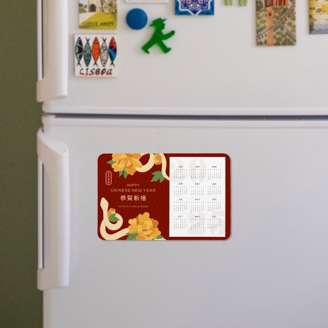 Nyår 2025 - Kalendernoting - kinesiskt Magnet (2025 Calendar Snake Chinese New Year Magnet)