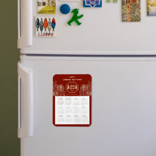 Nyår 2025 - Kalendernoting - kinesiskt Magnet