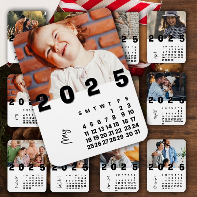 Nyår 2025 maj Kalenderfamiljfoto Magnet (New Year 2025 May Calendar Family Photo Magnet)