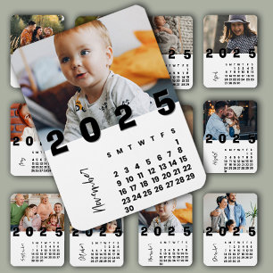 Nyår 2025 november Månadsfoto för kalenderfamiljen Magnet