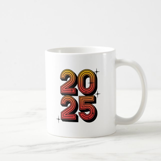 Nyår 2025: Retro Firande design Kaffemugg (Höger)