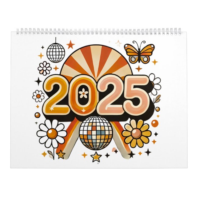 Nyår 2025: Retro Firande Kalender (Omslag)