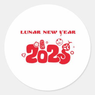 Nyår 2025 runt klistermärke