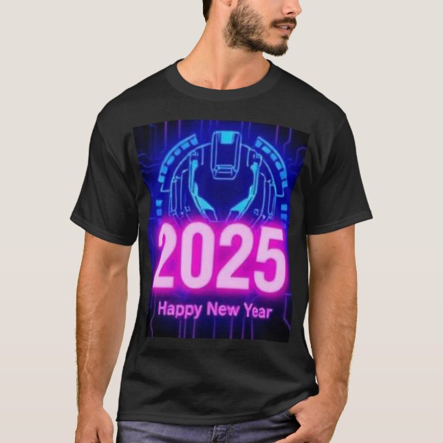 Nyår 2025 t skjortdesign Cyberpunk Tema T Shirt (Framsida)