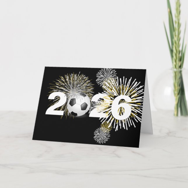 Nyår 2026 Fotbolls-buss Helgkort (Framsida)