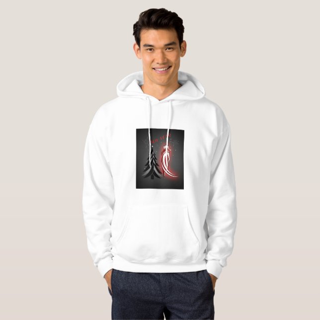Nyår 2026 – Svart & Vit Herr Tröja Hoodie (Hel framsida)