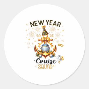 Nyår 2026 Yacht Cruise Fartygs Nye Fest Matchande Runt Klistermärke