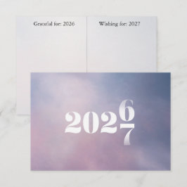 Nyår 2027 aktivitet (tacksam & önskar) pastell anteckningskort