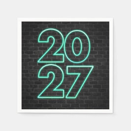 Nyår 2027 Neon på tegel Pappersservett