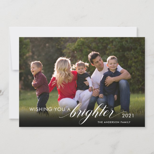 Nyår 2 Foton som vill ha en ljusare 2021 Julkort (Framsida)