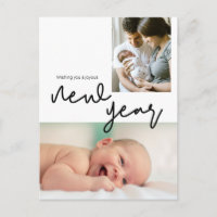 Nyår Baby-meddelande om födelsetal Modern Foto