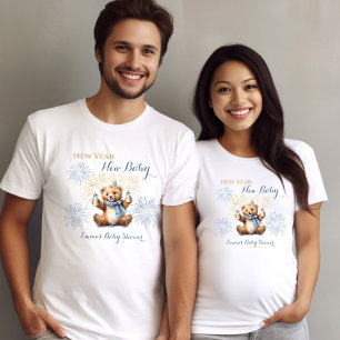 Nyår Bear Blue Boy Baby Shower T Shirt