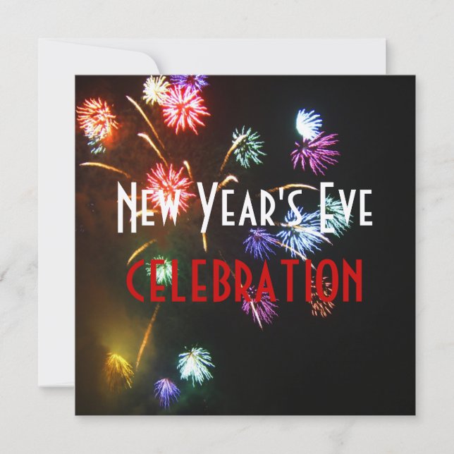 Nyår firande, champagnebubblor inbjudningar (Framsida)