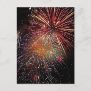 Nyår Fireworks-miniatyrdiagram Helg Vykort