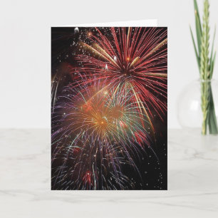 Nyår Fireworks-miniatyrdiagram Helgkort