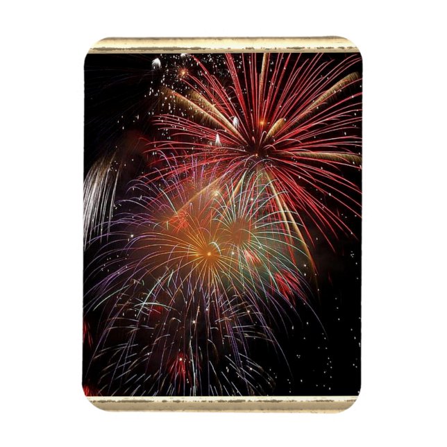 Nyår Fireworks-miniatyrdiagram Magnet (Vertikal)