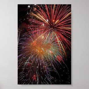 Nyår Fireworks-miniatyrdiagram Poster