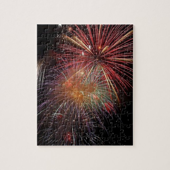 Nyår Fireworks Sparkles Jigszle Puzzle Pussel (Vertikal)