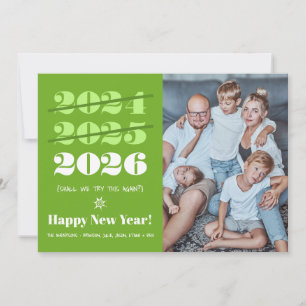 Nyår - fnant 3:e gången ett Charm Modern Grönt-fot Julkort