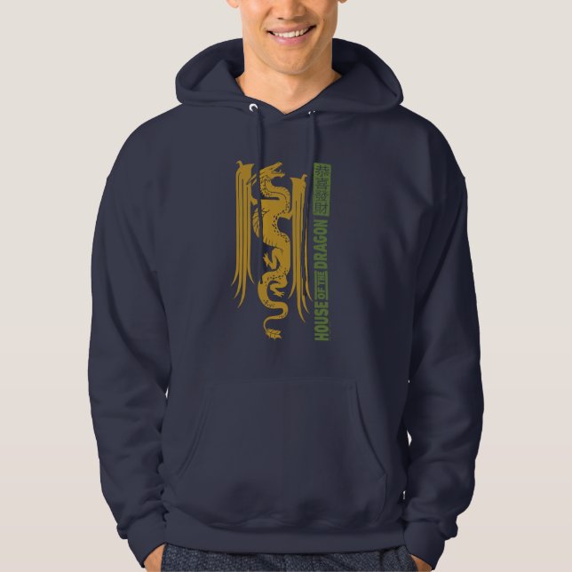 Nyår för drakmer Guld & Grönt | 恭 喜 發 財 Hoodie (Framsida)