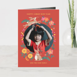 Nyår för kaninfotokortet (helgdag) helgkort