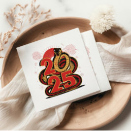 Nyår för ormen i kinesiska röda Guld i Lycklig Pappersservett