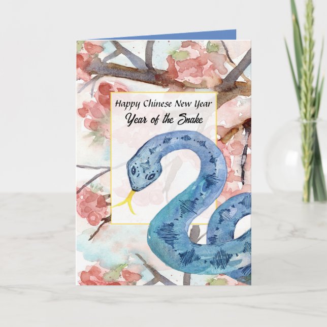 Nyår för ormen i lycklig kort (Framsida)