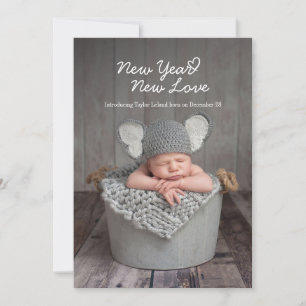 Nyår Foto för nyfödelsen Kärlek Helgdag vid Baby Meddelande