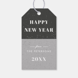 Nyår Geometrisk Present För Jul - Svart Presentetikett