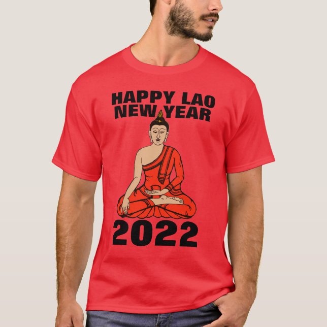 Nyår Lao Buddha 2022 T Shirt (Framsida)