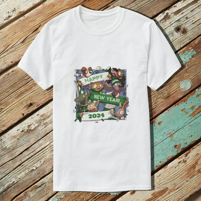 Nyår: Lönsam Tecknad för djurSportfantaster i Scar T Shirt (Skapare uppladdad)