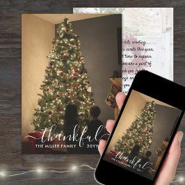 Nyår med tacksamt skript - nyare julfoto julkort