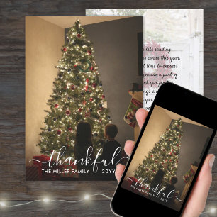 Nyår med tacksamt skript - nyare julfoto julkort