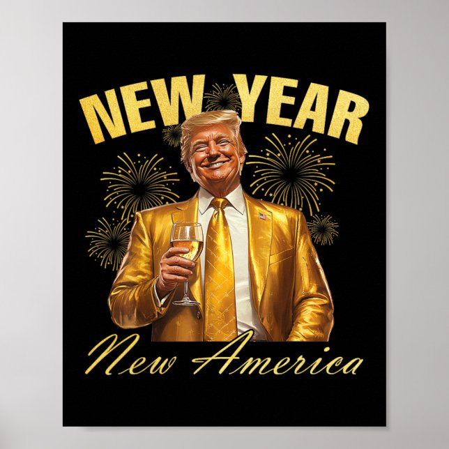 Nyår Nya Amerika Gott nytt år Party 2025 Tru Poster (Framsidan)