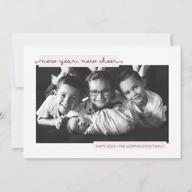 Nyår: Nyår för nyfödelse i flicka Julkort (Framsida)