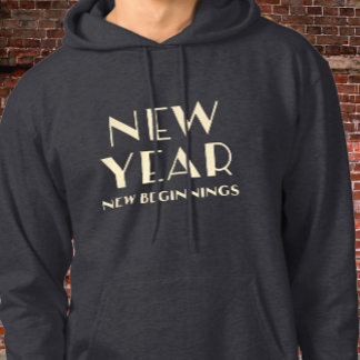 Nyår, nystart, inspirationstypografi hoodie