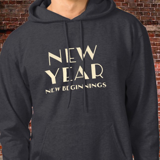 Nyår, nystart, inspirationstypografi hoodie (Skapare uppladdad)
