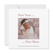 Nyår - nytt här Foto 2024 Rosa Birth Announce