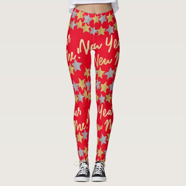 Nyår Nytt mig, Gott nytt år 2022 Festive Red Leggings (Framsida)