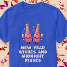 Nyår Önskemål och midnatt Kisses Kawaii par