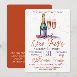 Nyår Party Firande, bubblor Inbjudningar