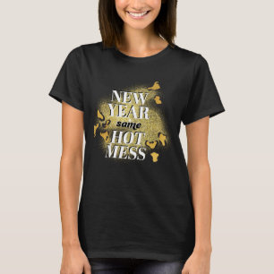 Nyår samma Hett leopard i Guld Glitter T Shirt