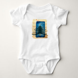 Nyår Träd Baby Jersey Bodykosti, vit Tee